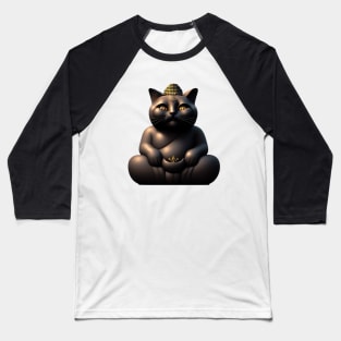 Buddha cat Baseball T-Shirt